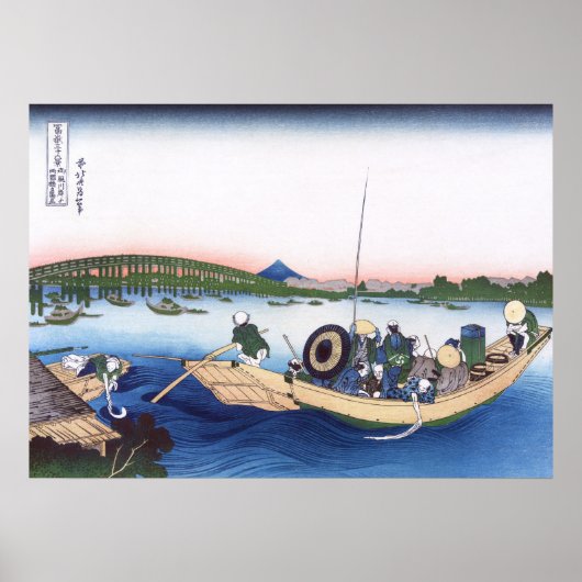 Sonnenuntergang über der Ryogoku-Brücke Poster (Vorne)