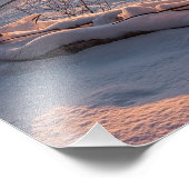 Sonnenuntergang über der schneebedeckten Küste Fotodruck (Ecke)