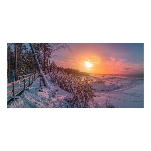 Sonnenuntergang über der Schneeküste Fotodruck (Vorne)