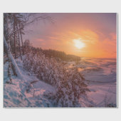 Sonnenuntergang über der Schneeküste Geschenkpapier (Flach)