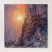 Sonnenuntergang über der Schneeküste Puzzle (Vertikal)