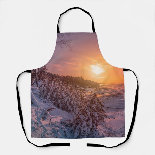 Sonnenuntergang über der Schneeküste Schürze (Vorderseite)
