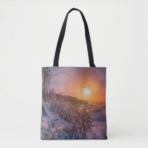 Sonnenuntergang über der Schneeküste Tasche