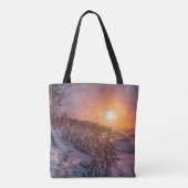 Sonnenuntergang über der Schneeküste Tasche (Rückseite)