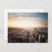 Sonnenuntergang über der Skyline von Chicago Illin Postkarte (Vorne/Hinten)