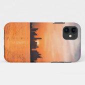 Sonnenuntergang über der Stadt am Meer - Aquarell Case-Mate iPhone Hülle (Rückseite (Horizontal))