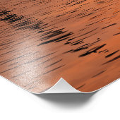 Sonnenuntergang über der Stadt am Meer - Aquarell Fotodruck (Ecke)