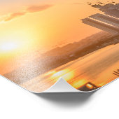 Sonnenuntergang über der Stadt Doha, Katar Fotodruck (Ecke)