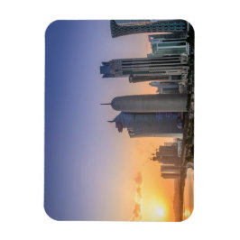 Sonnenuntergang über der Stadt Doha, Katar Magnet