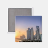 Sonnenuntergang über der Stadt Doha, Katar Magnet (Vorderseite/Rückseite)