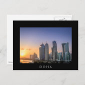 Sonnenuntergang über der Stadt Doha, Katar Postkarte (Vorne/Hinten)