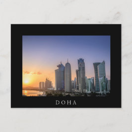 Sonnenuntergang über der Stadt Doha, Katar Postkarte