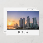 Sonnenuntergang über der Stadt Doha, Katar Postkarte (Vorne/Hinten)