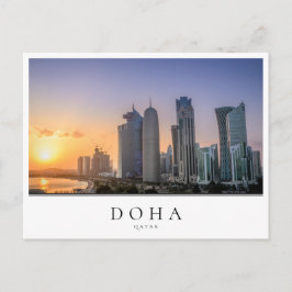 Sonnenuntergang über der Stadt Doha, Katar Postkarte
