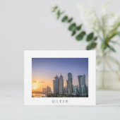 Sonnenuntergang über der Stadt Doha, Katar Postkarte (Stehend Vorderseite)