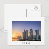 Sonnenuntergang über der Stadt Doha, Katar Postkarte (Vorne/Hinten)