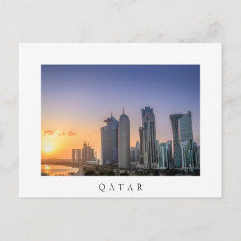 Sonnenuntergang über der Stadt Doha, Katar Postkarte