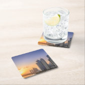 Sonnenuntergang über der Stadt von Doha, Qatar Rechteckiger Pappuntersetzer (Vor Ort)