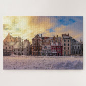 Sonnenuntergang über der Straße in Riga Jigsaw Puz Puzzle (Horizontal)