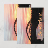 Sonnenuntergang über der Sunderland Wearmouth Brid Postkarte (Vorne/Hinten)