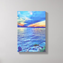 Sonnenuntergang über der Tappan Zee Bridge New Yor Leinwanddruck