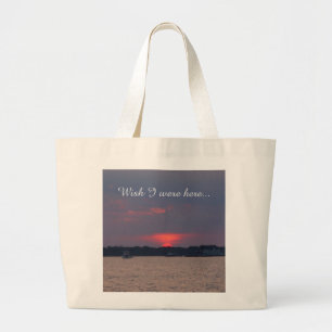 Sonnenuntergang über der Wassertote-Tasche Jumbo Stoffbeutel