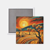 Sonnenuntergang über der Wüste Landschaft 3 Magnet (Vorderseite/Rückseite)