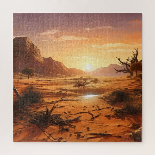 Sonnenuntergang über der Wüste Puzzle (Vertikal)