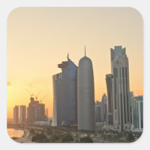 Sonnenuntergang über Doha, Qatar Aufkleber
