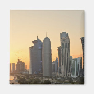 Sonnenuntergang über Doha, Qatar Magnet