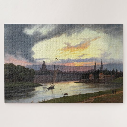 Sonnenuntergang über Dresden Puzzle (Horizontal)