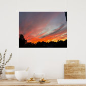 Sonnenuntergang über einem Feld Poster (Küche)