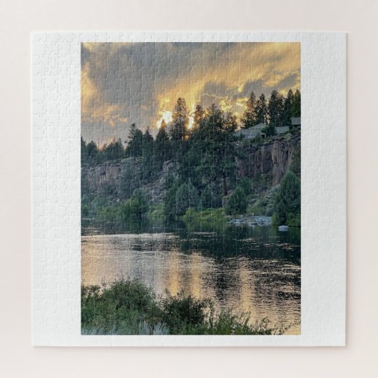 Sonnenuntergang über einem Fluss Puzzle (Vertikal)