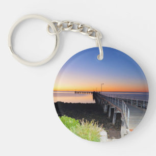 Sonnenuntergang über einem Wharf in Australien, Schlüsselanhänger
