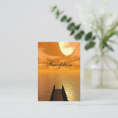 Sonnenuntergang über einer Dock-Hochzeit Begleitkarte (Stehend Vorderseite)