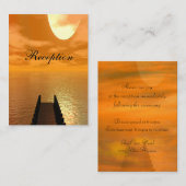 Sonnenuntergang über einer Dock-Hochzeit Begleitkarte (Vorne/Hinten)