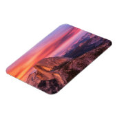 Sonnenuntergang über einer felsigen Landschaft Magnet (Linke Seite)