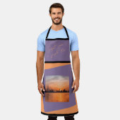 Sonnenuntergang über einer Küstenstadt - Kunst-Sch Schürze (Getragen)