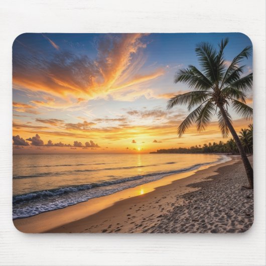 Sonnenuntergang über einer tropischen Insel Mousepad (Vorne)