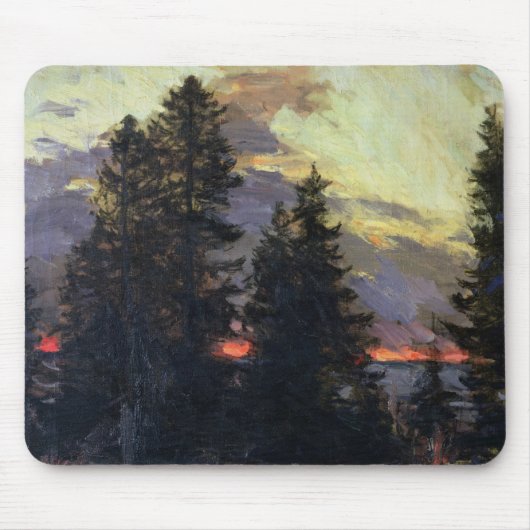 Sonnenuntergang über einer Winter-Landschaft, Mousepad (Vorne)