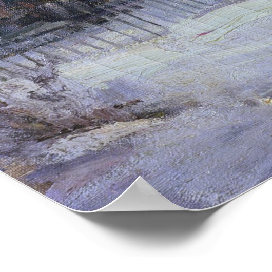 Sonnenuntergang über einer Winterlandschaft, c.190 Poster (Ecke)