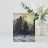 Sonnenuntergang über einer Winterlandschaft, c.190 Postkarte (Stehend Vorderseite)