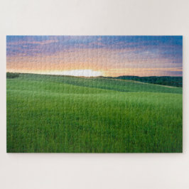 Sonnenuntergang über Felder in der Toskana Puzzle