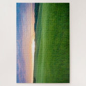 Sonnenuntergang über Felder in der Toskana Puzzle (Vertikal)