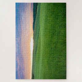 Sonnenuntergang über Felder in der Toskana Puzzle