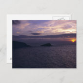 Sonnenuntergang über Fistral Beach, Cornwall Postkarte (Vorne/Hinten)