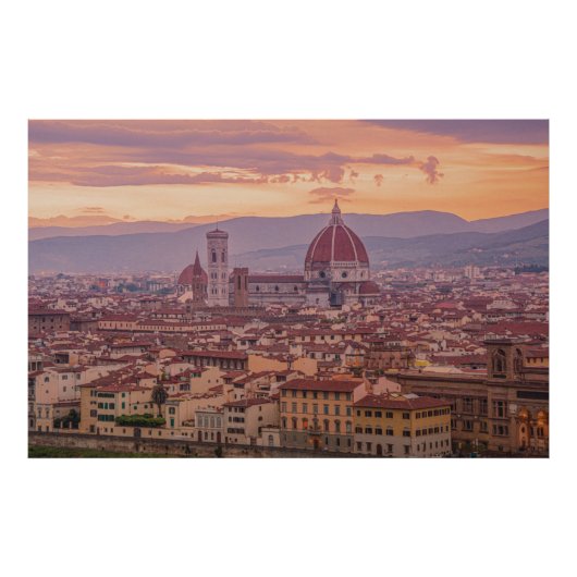 Sonnenuntergang über Florenz, Italien Fotodruck (Vorne)