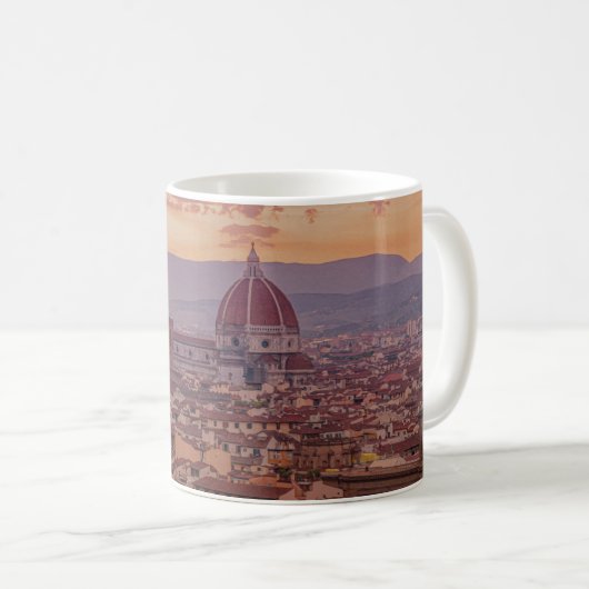 Sonnenuntergang über Florenz, Italien Kaffeetasse (VorderseiteRechts)