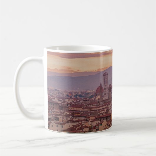 Sonnenuntergang über Florenz, Italien Kaffeetasse (Links)