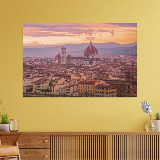 Sonnenuntergang über Florenz, Italien Leinwanddruck (Insitu (Wohnzimmer))